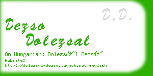 dezso dolezsal business card